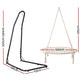Steel hammock chair with padded seat and sturdy metal frame