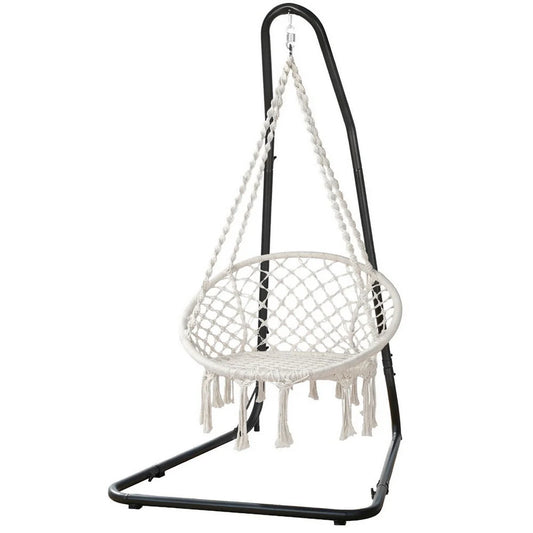 Gardeon Hammock Hanging Chair with Steel Stand - Home &