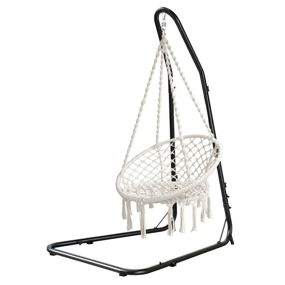 Gardeon Hammock Hanging Chair with Steel Stand - Home &