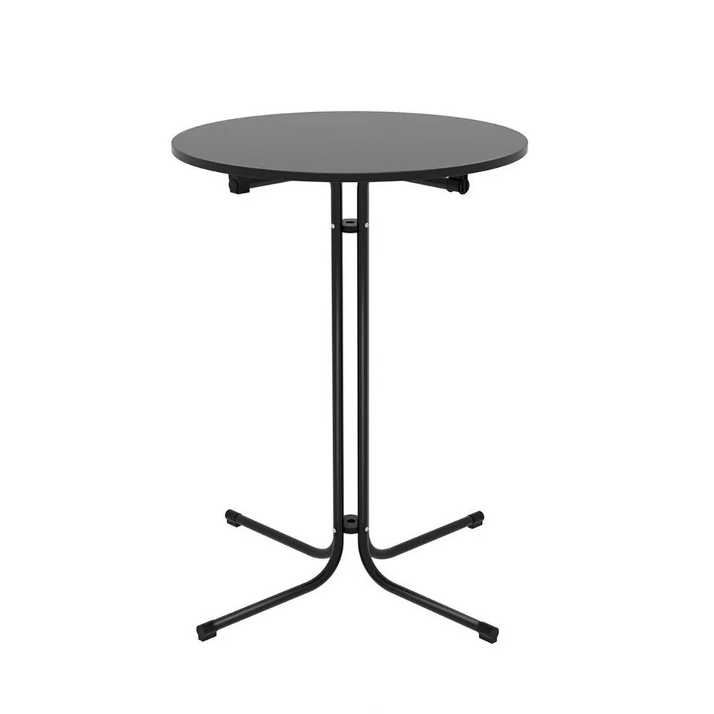 Black 109cm bar table set with pub table top and stool pair