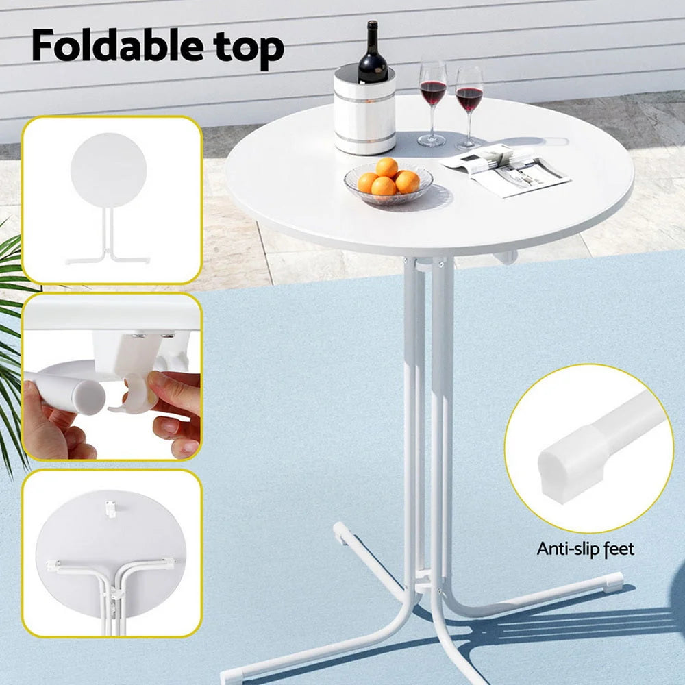 Gardeon Outdoor Bar Table Round Folding Desk Top 109cm