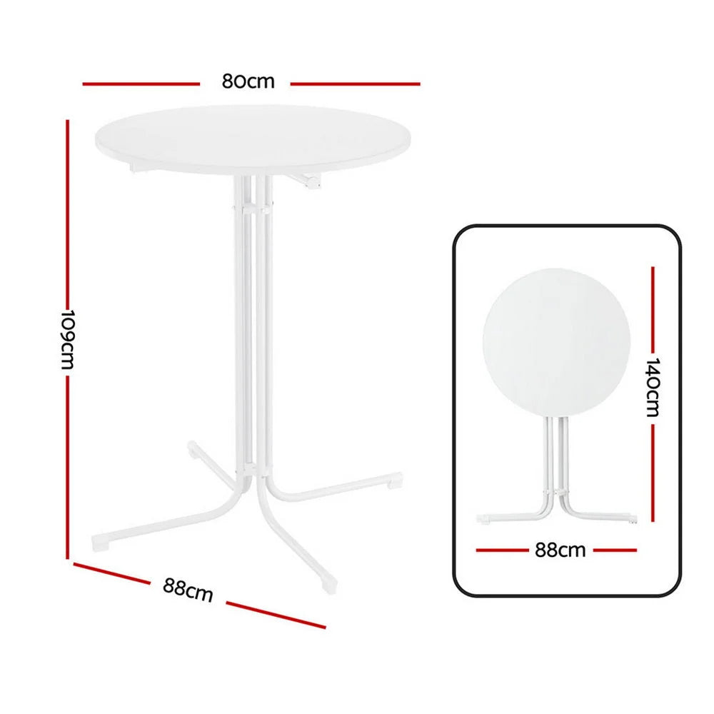 Outdoor Bar Table Round Folding Desk Top 109cm Patio