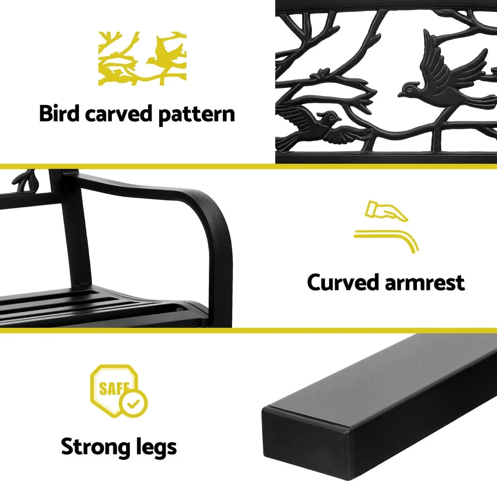 Gardeon Outdoor Bench Seat Garden Steel Outdoor Furniture 3