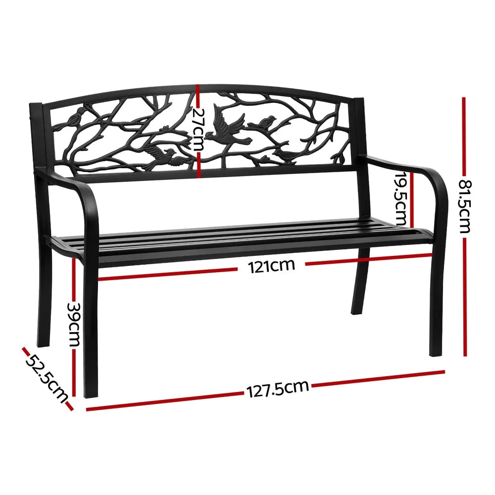 Gardeon Outdoor Bench Seat Garden Steel Outdoor Furniture 3