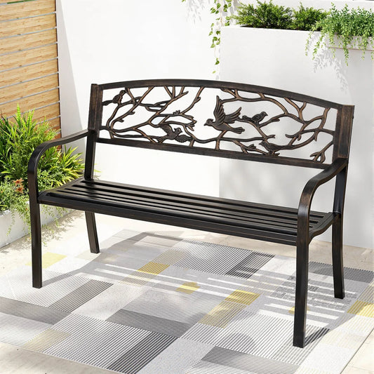 Gardeon Outdoor Bench Seat Garden Steel Outdoor Furniture 3