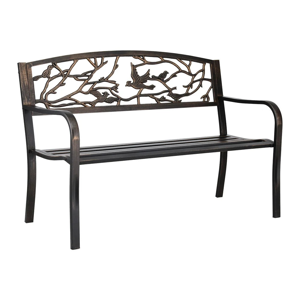 Gardeon Outdoor Bench Seat Garden Steel Outdoor Furniture 3