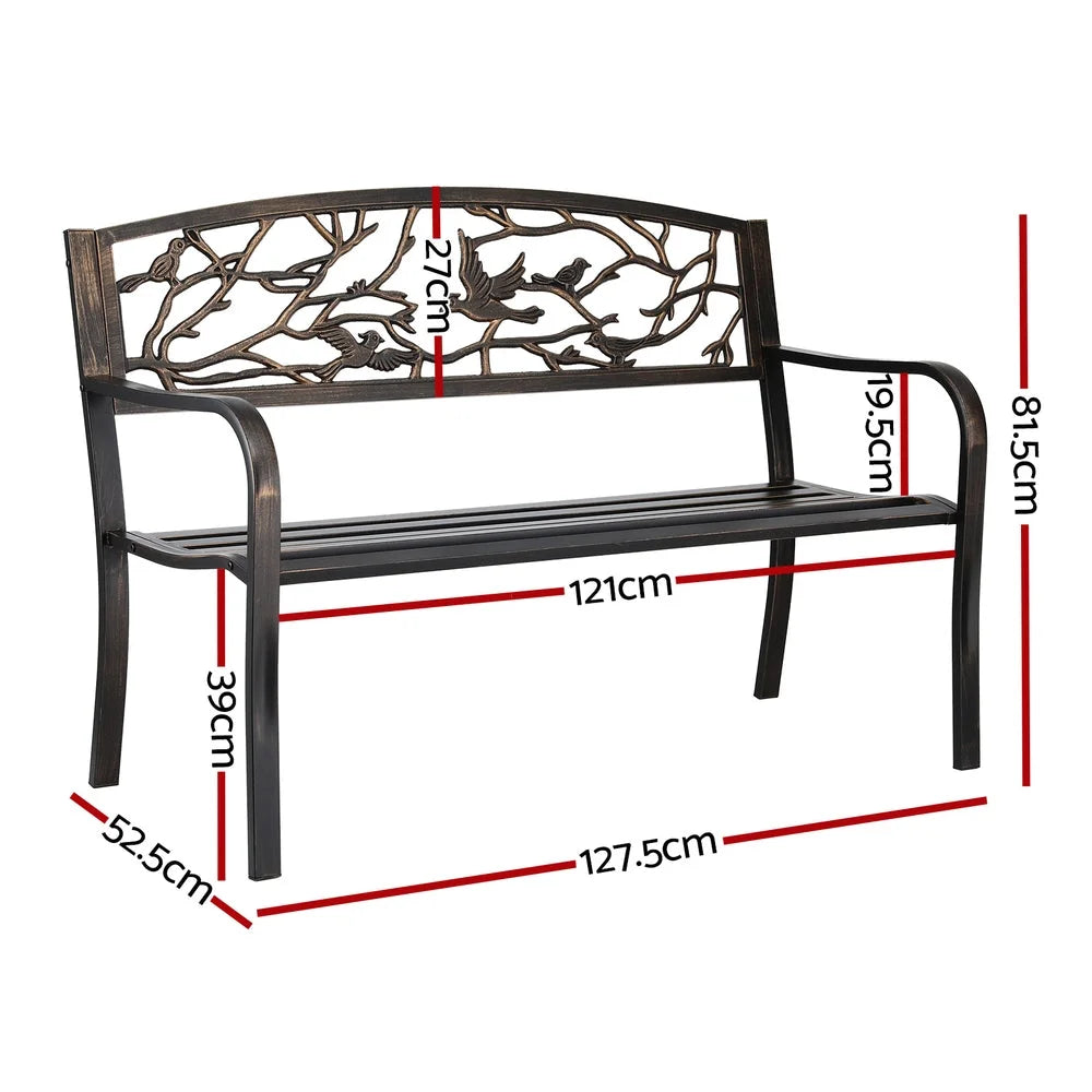 Gardeon Outdoor Bench Seat Garden Steel Outdoor Furniture 3