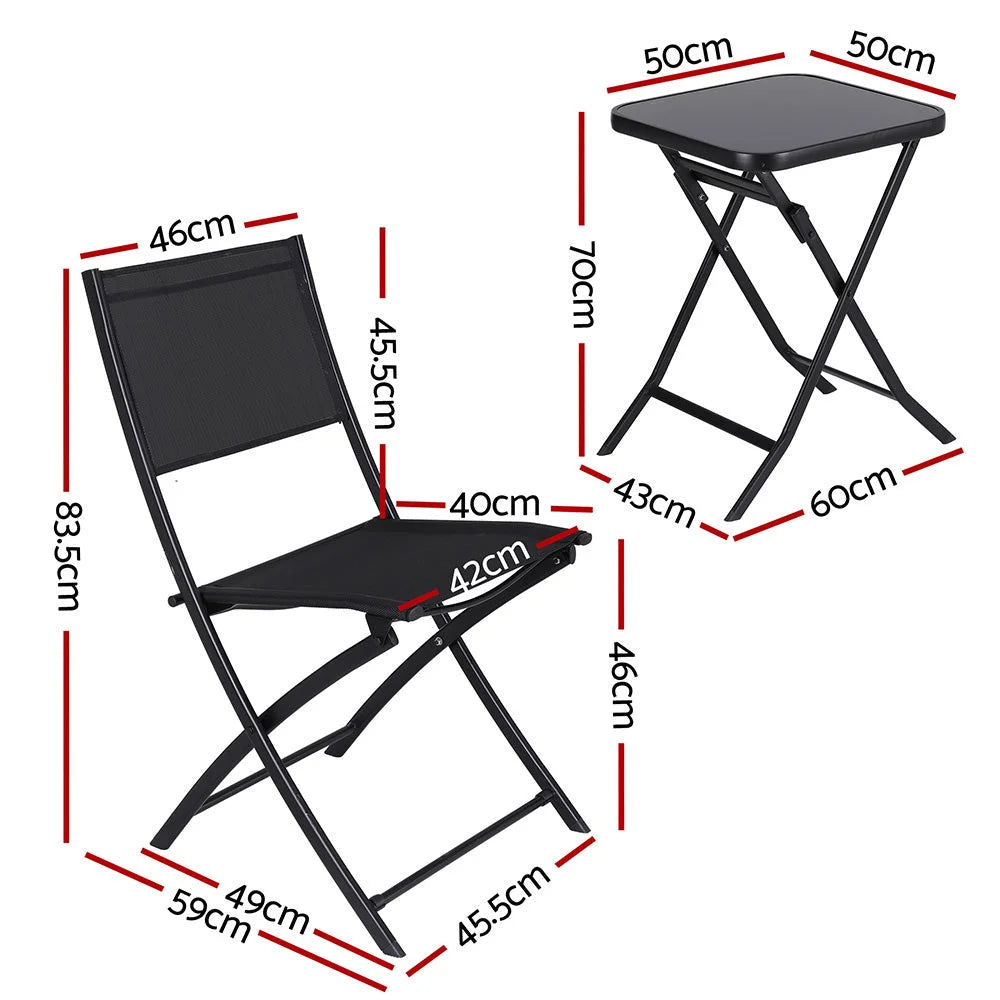 Bistro Set Folding Table and Chairs Patio Furniture