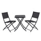 Black steel outdoor dining setting