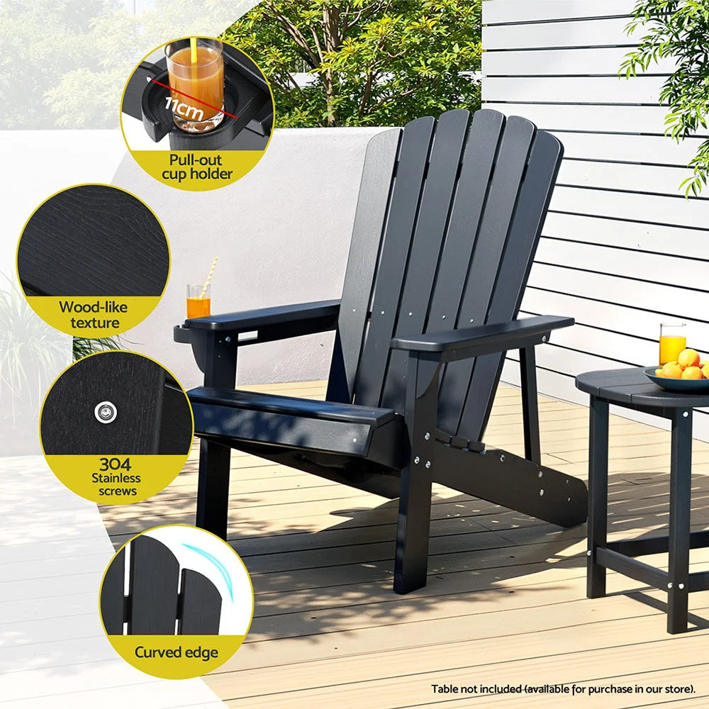 Gardeon Outdoor Chairs HDPE Adirondack Beach Chair Sun