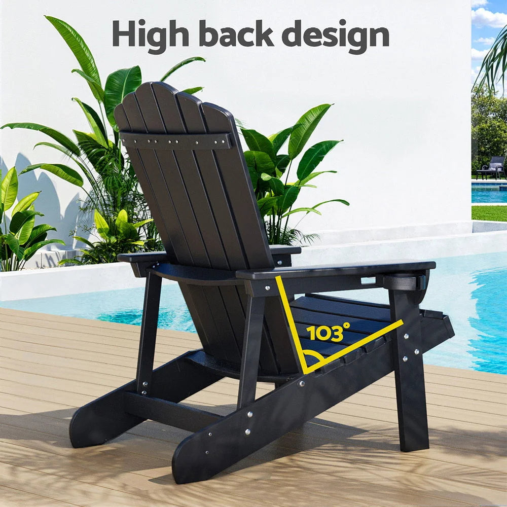 Gardeon Outdoor Chairs HDPE Adirondack Beach Chair Sun