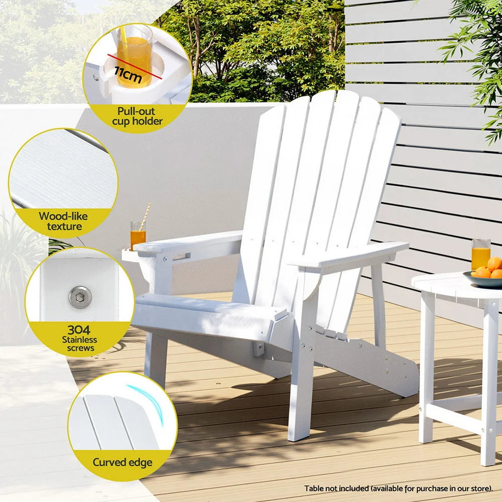 Gardeon Outdoor Chairs HDPE Adirondack Beach Chair Sun