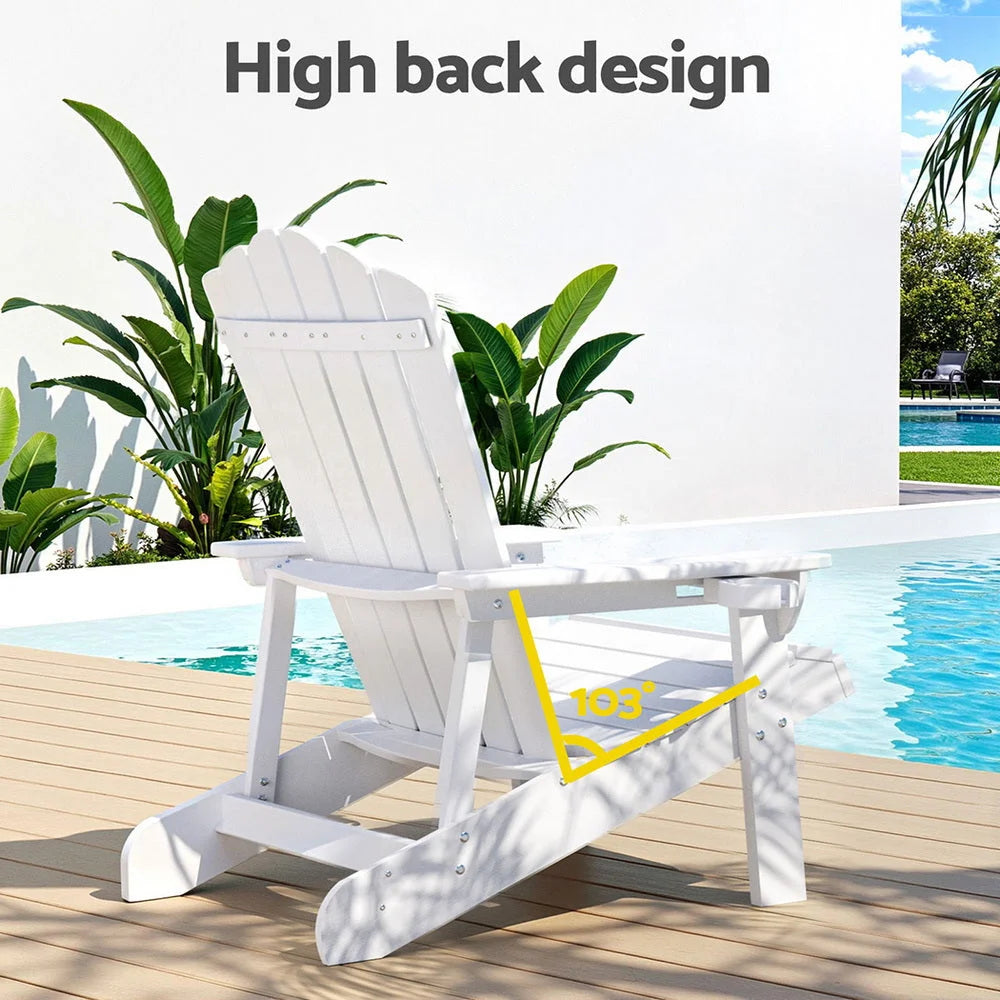 Gardeon Outdoor Chairs HDPE Adirondack Beach Chair Sun