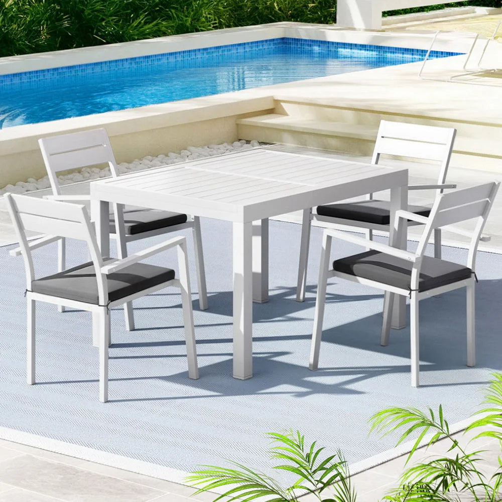 Gardeon Outdoor Dining Set 5 Piece Aluminum Extendable