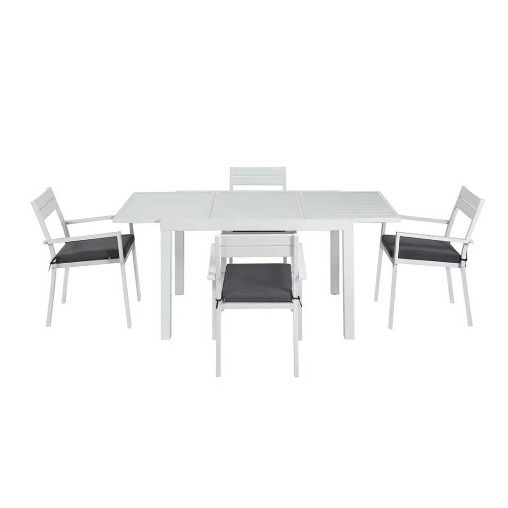 Gardeon Outdoor Dining Set 5 Piece Aluminum Extendable
