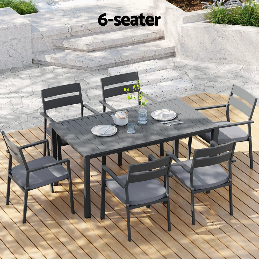 Gardeon Outdoor Dining Set 7 Piece Aluminum Table Chairs