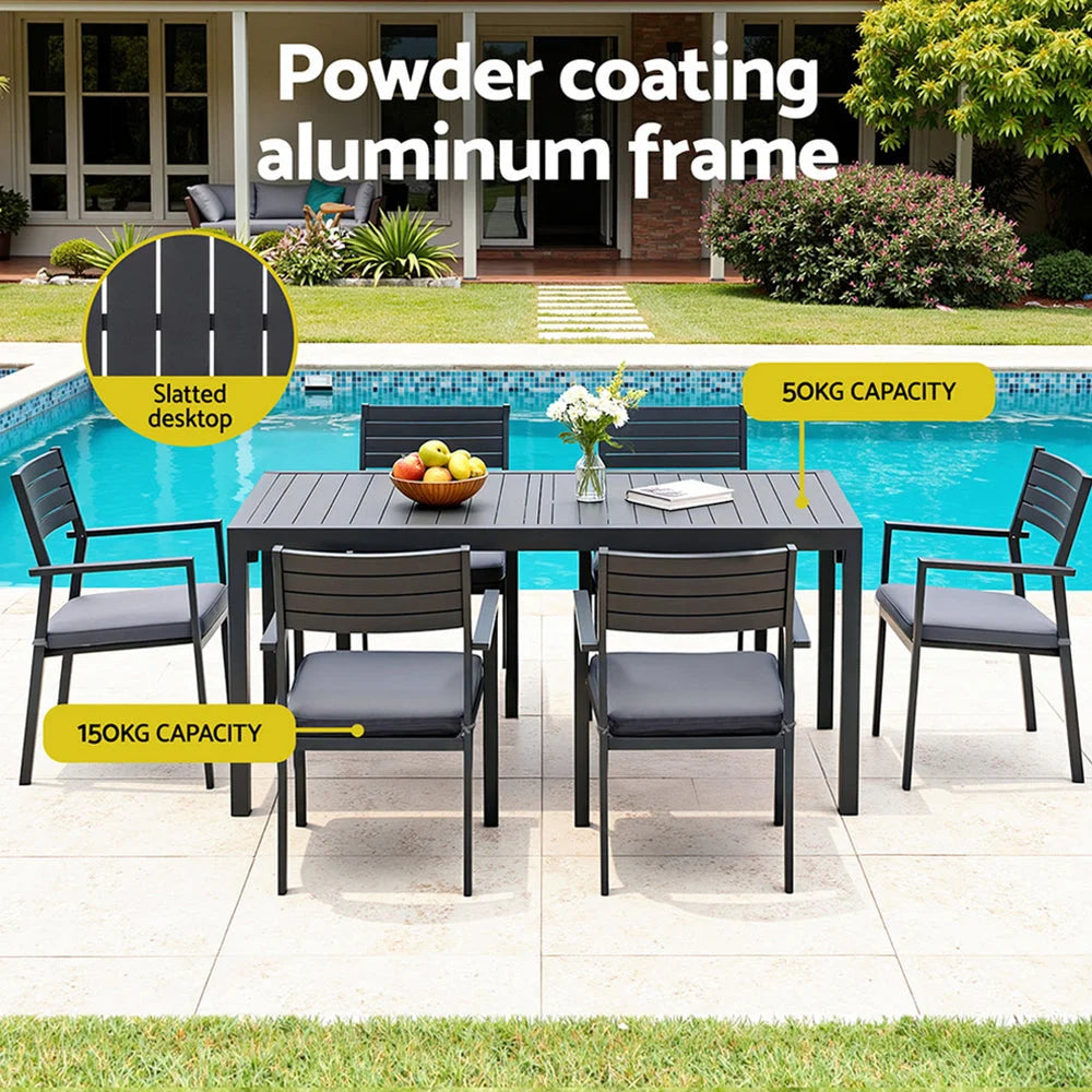 Gardeon Outdoor Dining Set 9PCS Aluminum Extendable Table