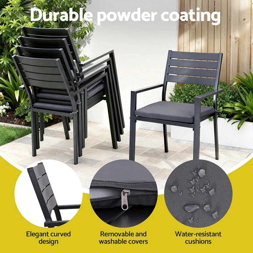 Gardeon Outdoor Dining Set 9PCS Aluminum Extendable Table