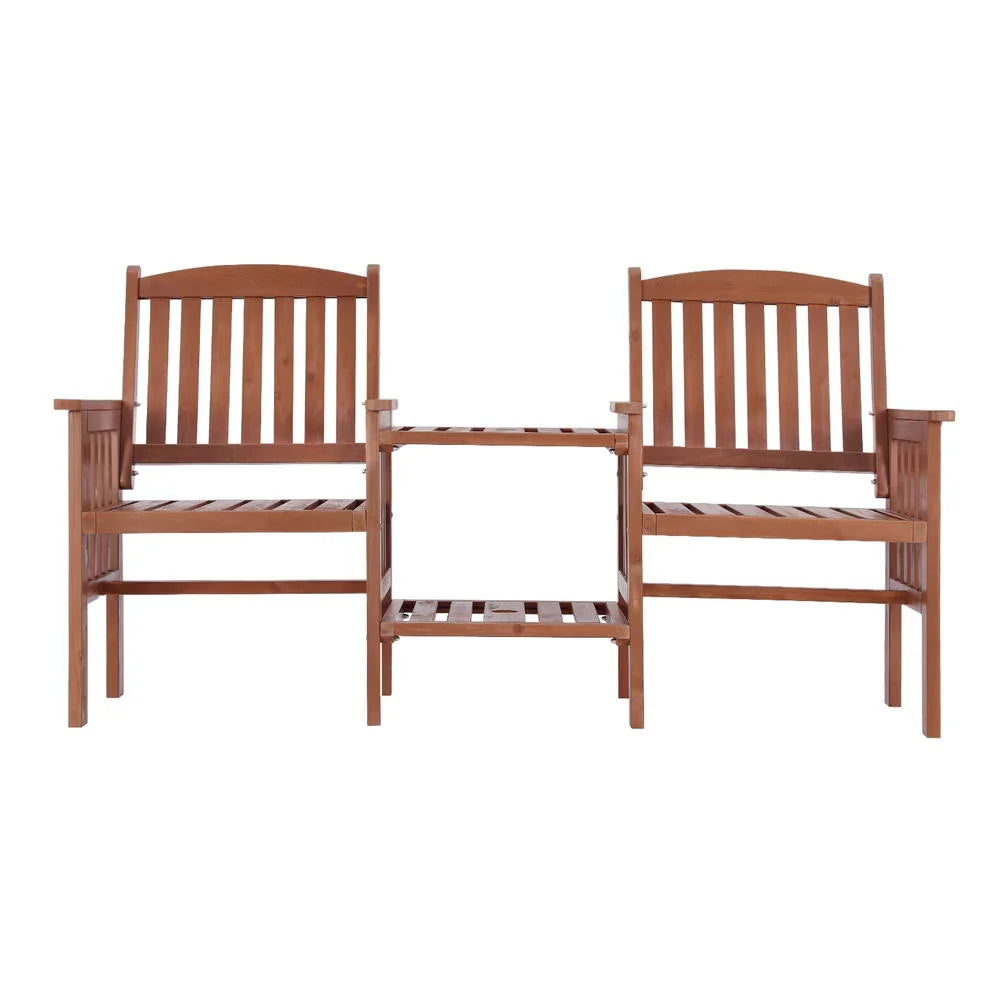 Gardeon Outdoor Garden Bench Loveseat Wooden Table Chairs