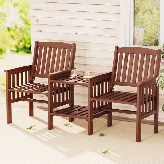 Gardeon Outdoor Garden Bench Loveseat Wooden Table Chairs