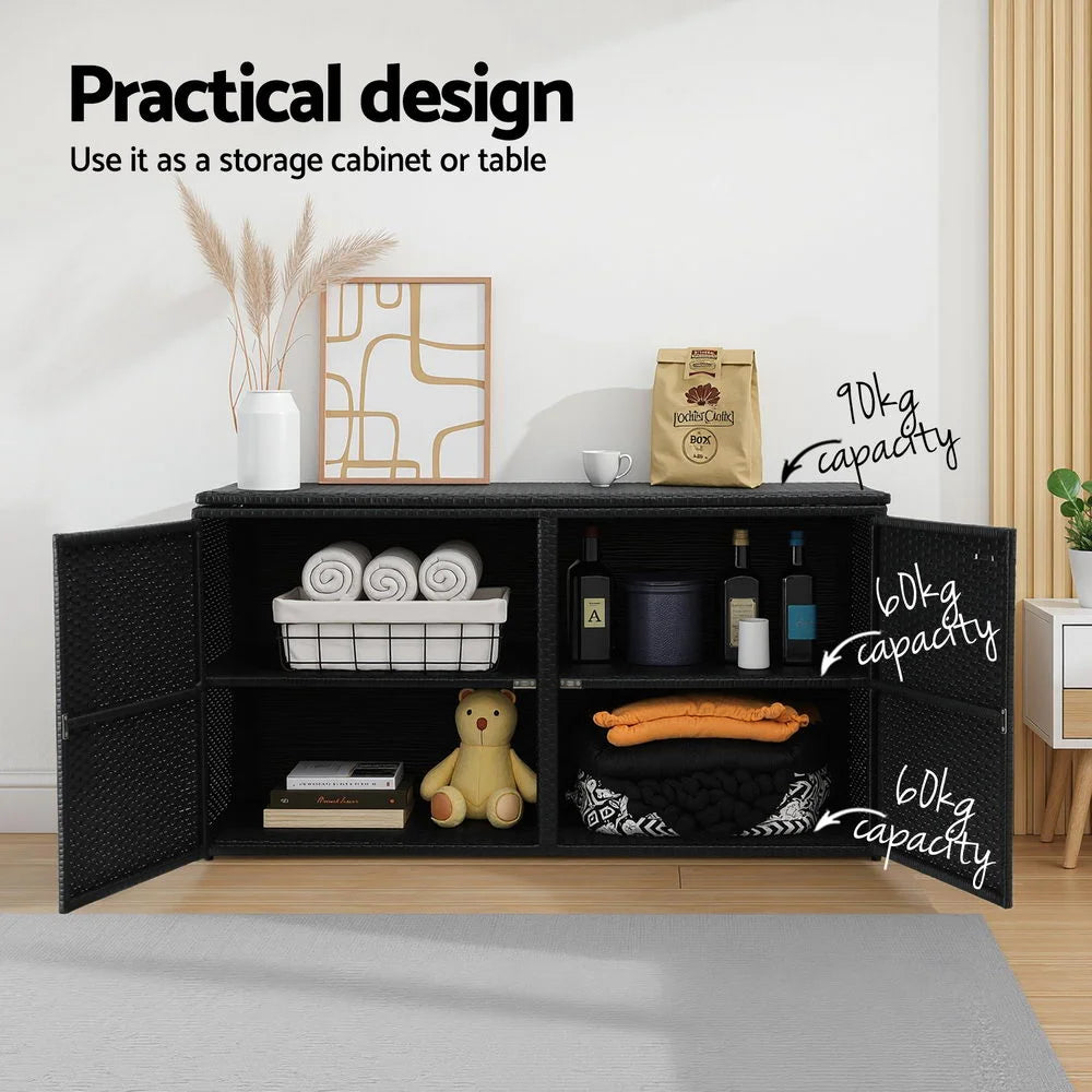 Gardeon Outdoor Storage Cabinet Box Deck Wicker Shelf Chest