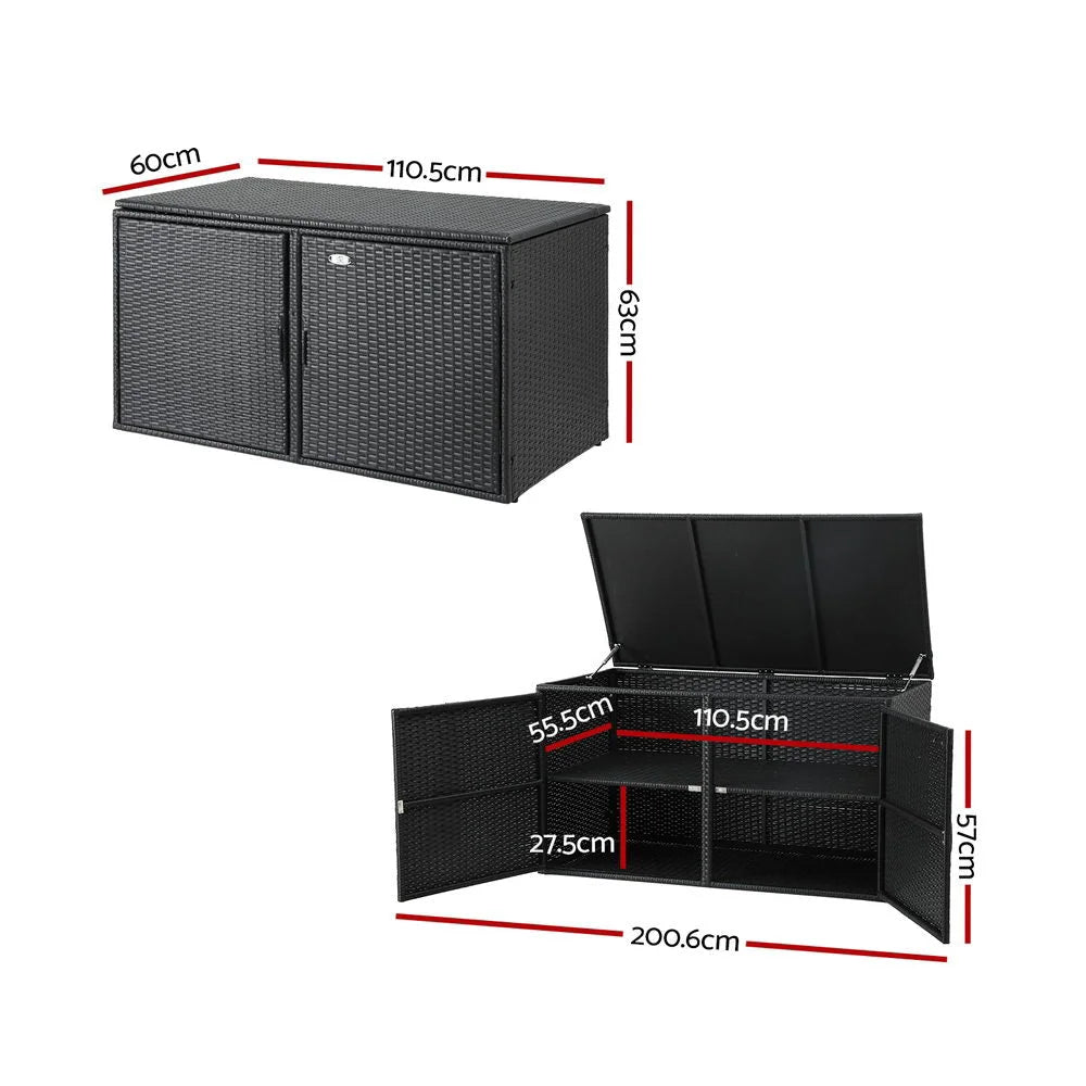 Gardeon Outdoor Storage Cabinet Box Deck Wicker Shelf Chest