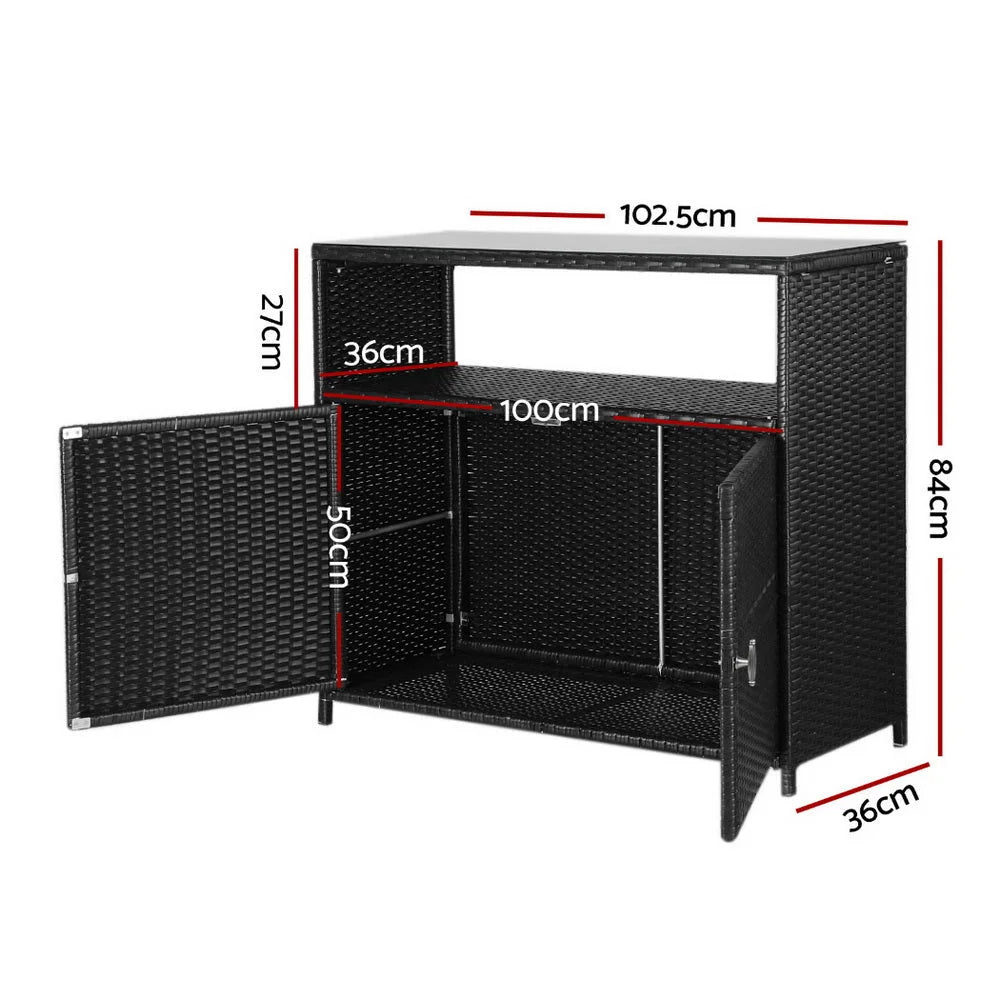Gardeon Outdoor Storage Cabinet Box Garage Wicker Shed