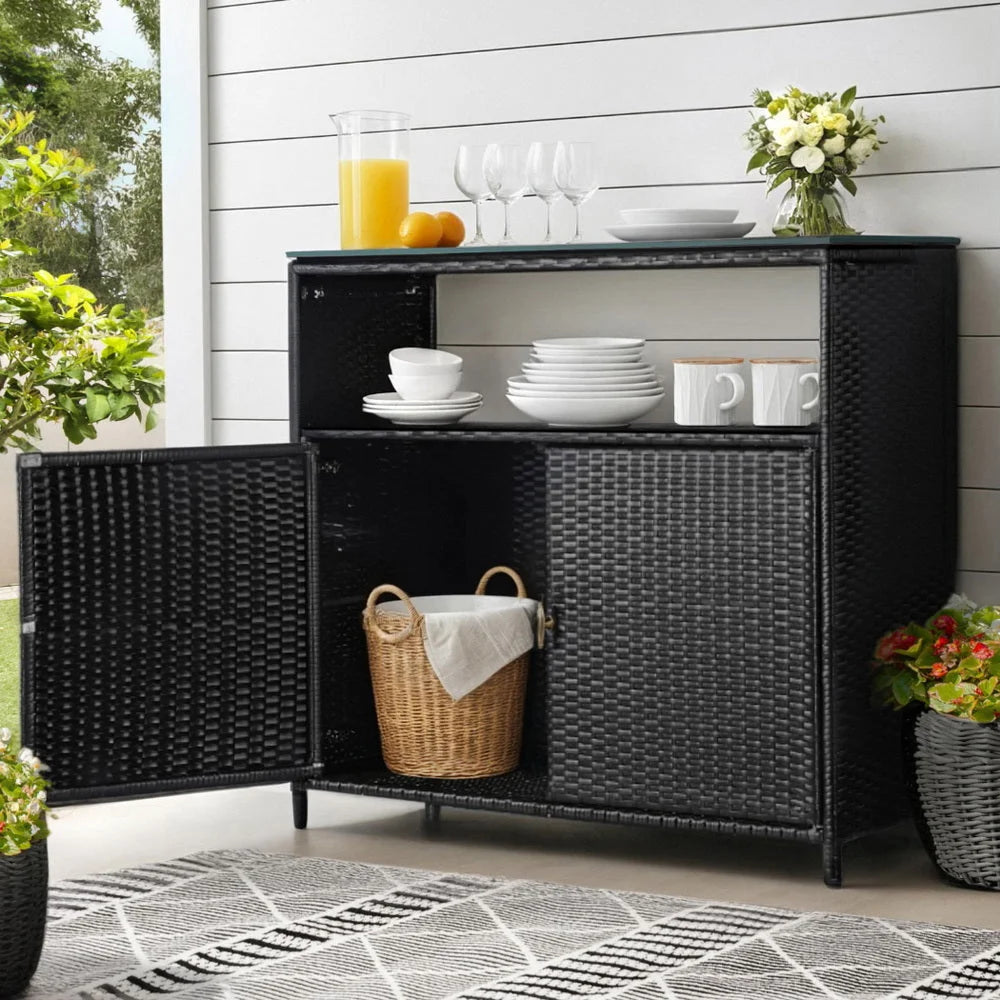 Gardeon Outdoor Storage Cabinet Box Garage Wicker Shed