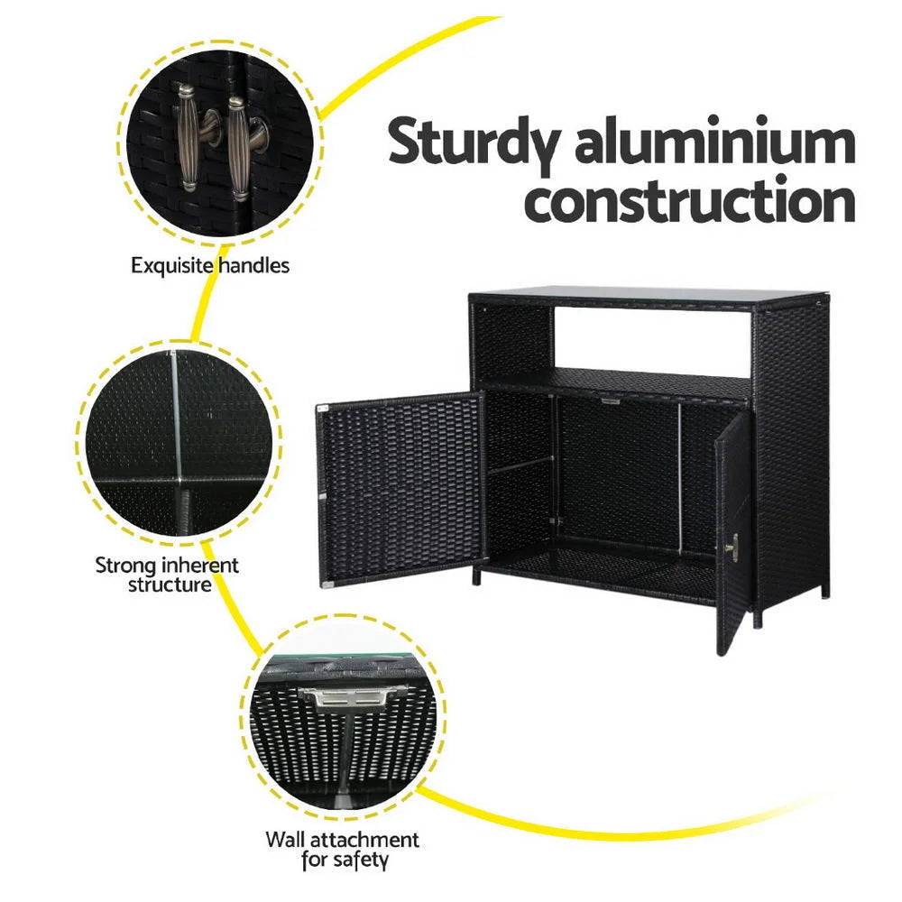 Gardeon Outdoor Storage Cabinet Box Garage Wicker Shed