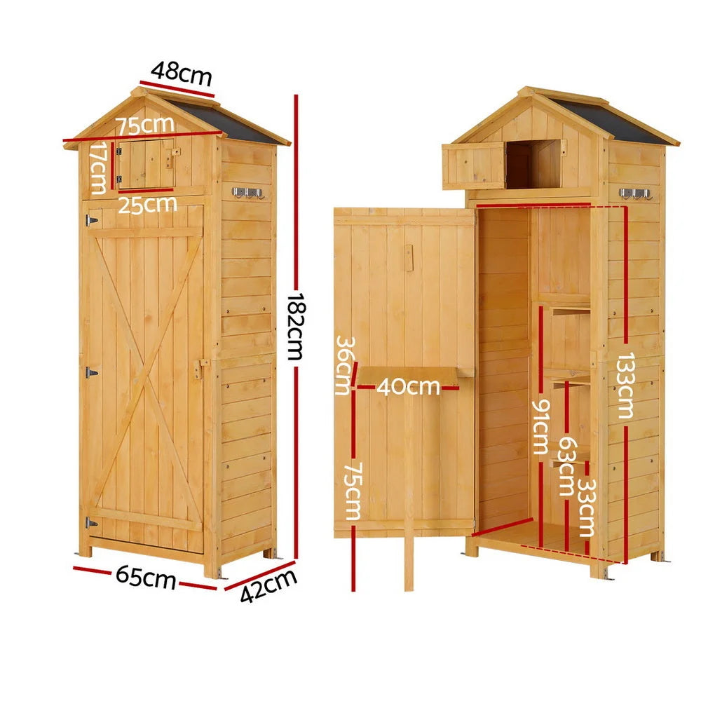 Gardeon Outdoor Storage Cabinet Cupboard Folding Table Tool