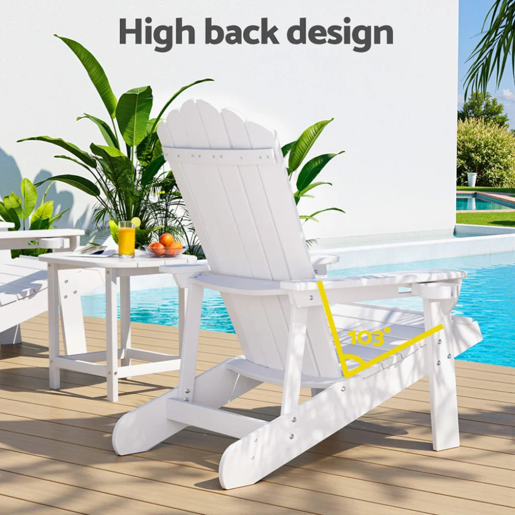 Gardeon Outdoor Table and Chairs HDPE Adirondack Beach