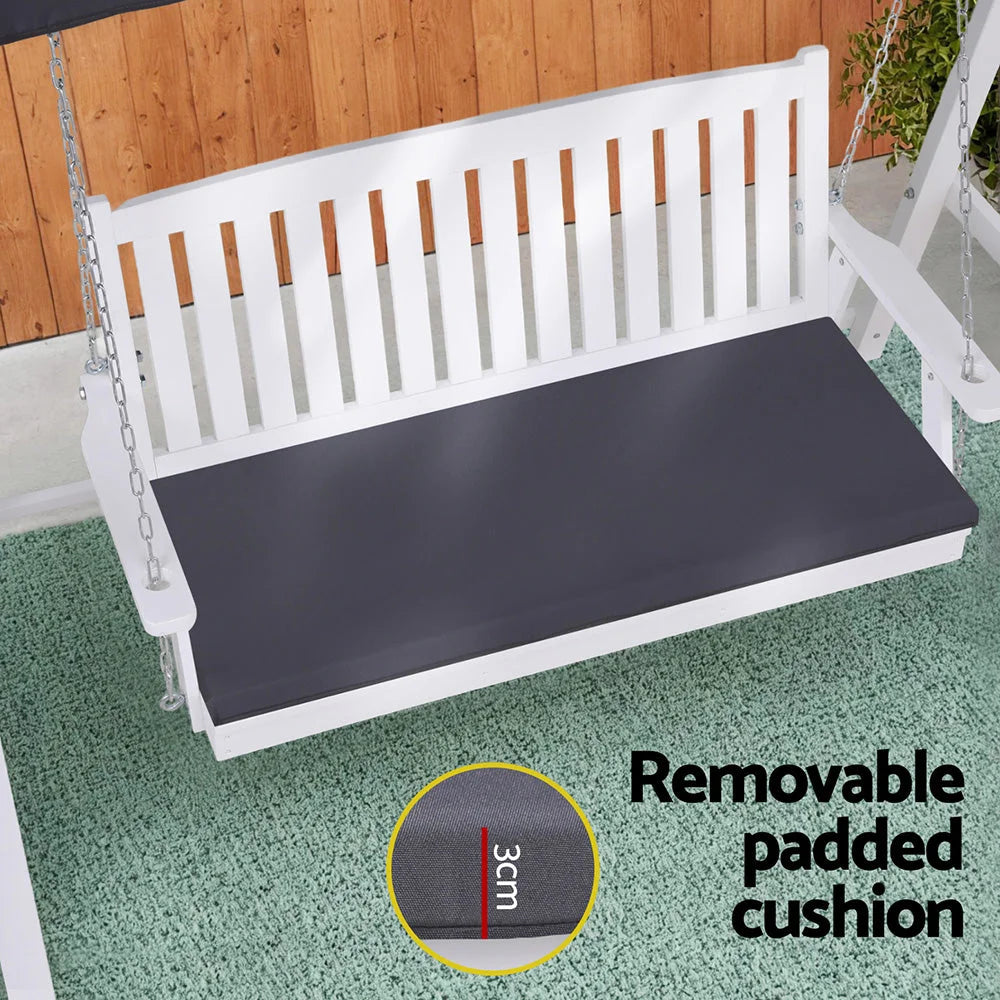 Gardeon Outdoor Wooden Swing Chair Garden Bench Canopy