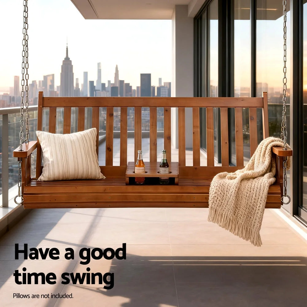 Gardeon Porch Outdoor Swing Chair Patio Furniture Wooden