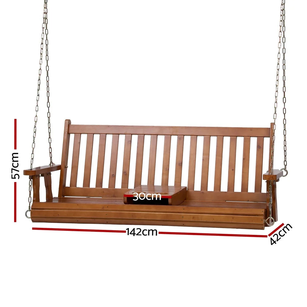 Porch Outdoor Swing Chair Patio Furniture Wooden Bench 2