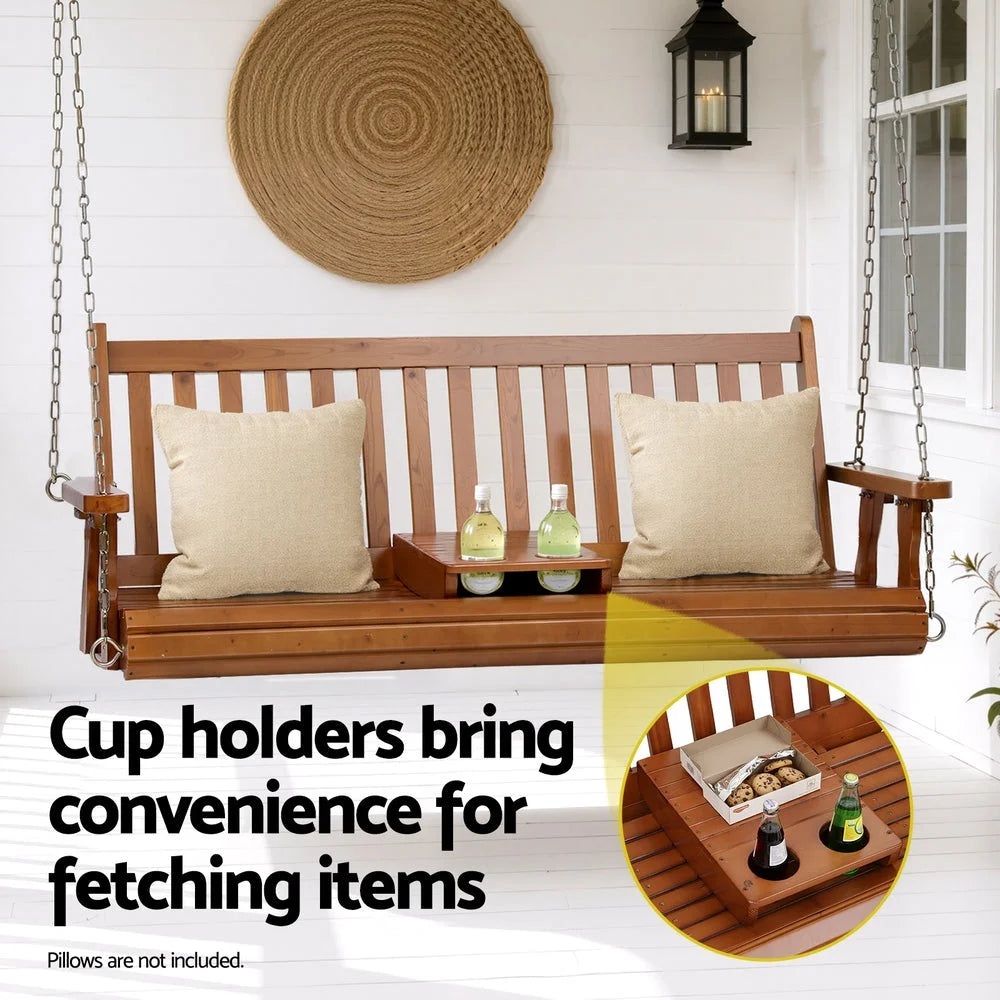 Gardeon Porch Outdoor Swing Chair Patio Furniture Wooden
