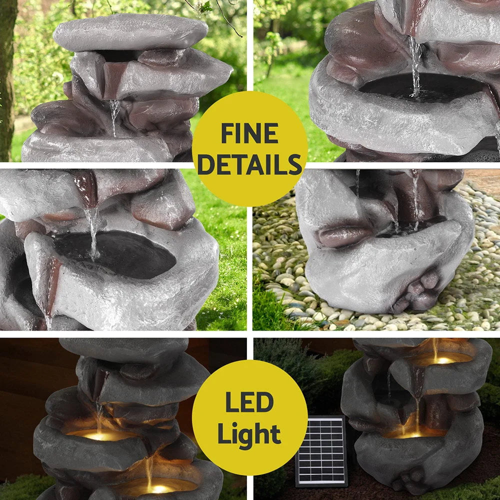 Gardeon Solar Fountain Water Feature Outdoor Indoor 4-Tier