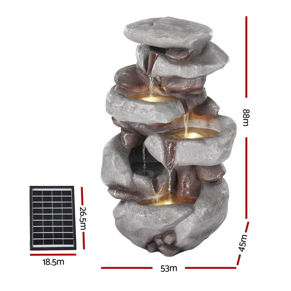 Gardeon Solar Fountain Water Feature Outdoor Indoor 4-Tier