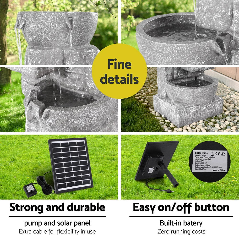 Gardeon Solar Fountain Water Feature Outdoor LED Lights