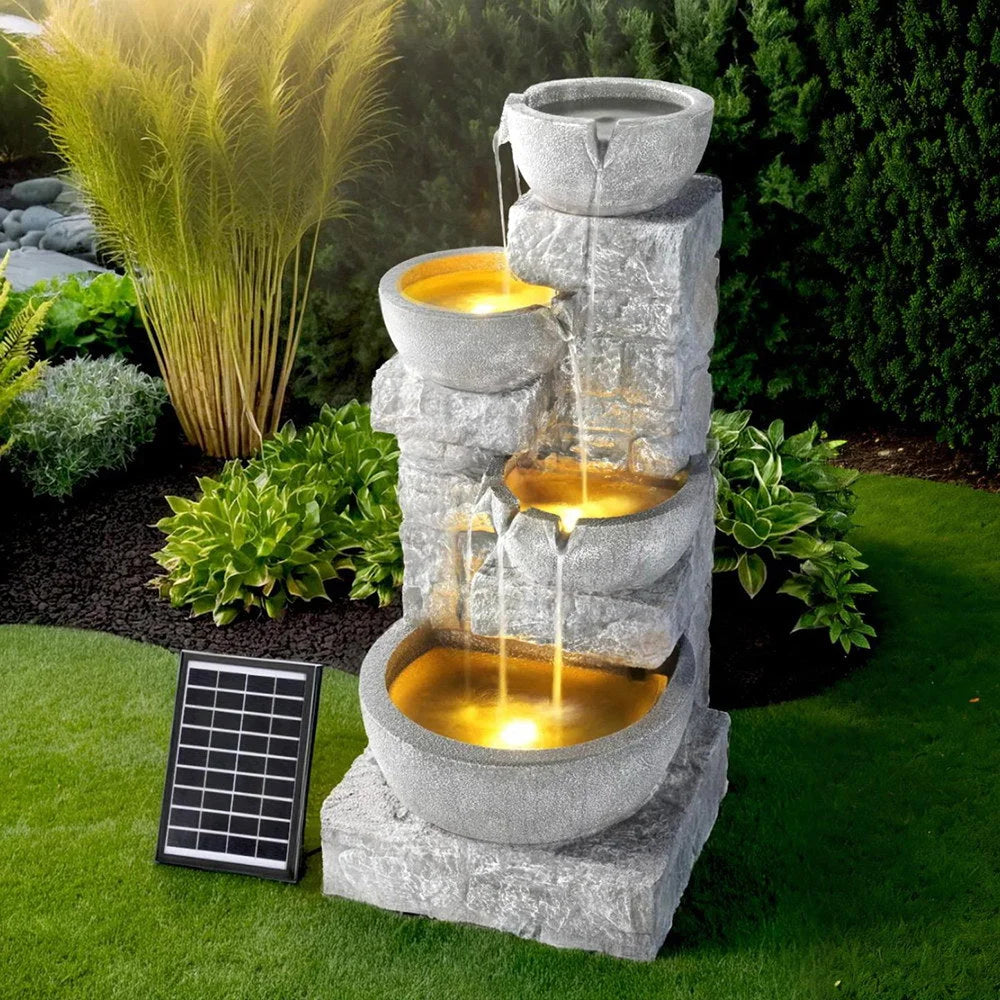 Gardeon Solar Fountain Water Feature Outdoor LED Lights
