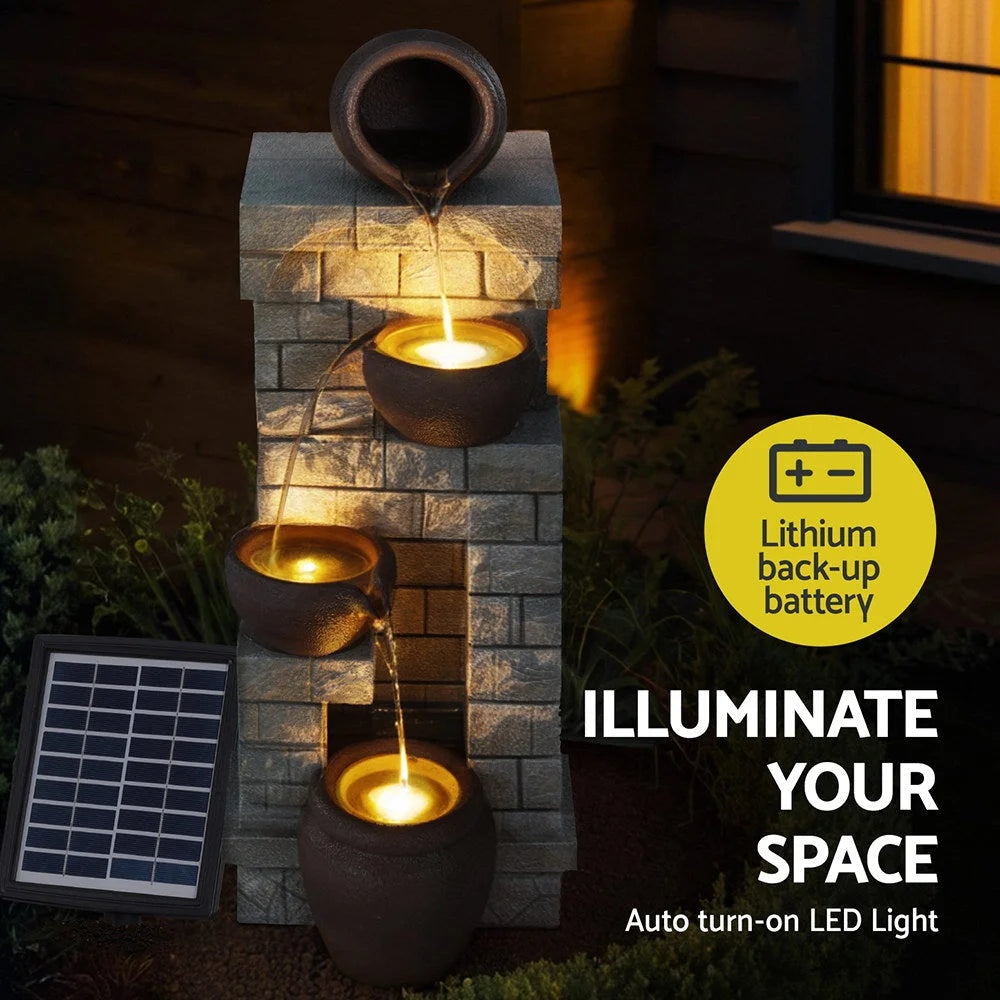 Gardeon Solar Fountain Water Feature Pot Outdoor Indoor