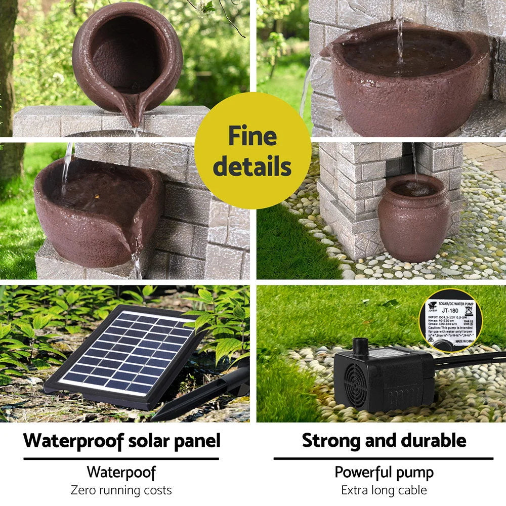 Gardeon Solar Fountain Water Feature Pot Outdoor Indoor