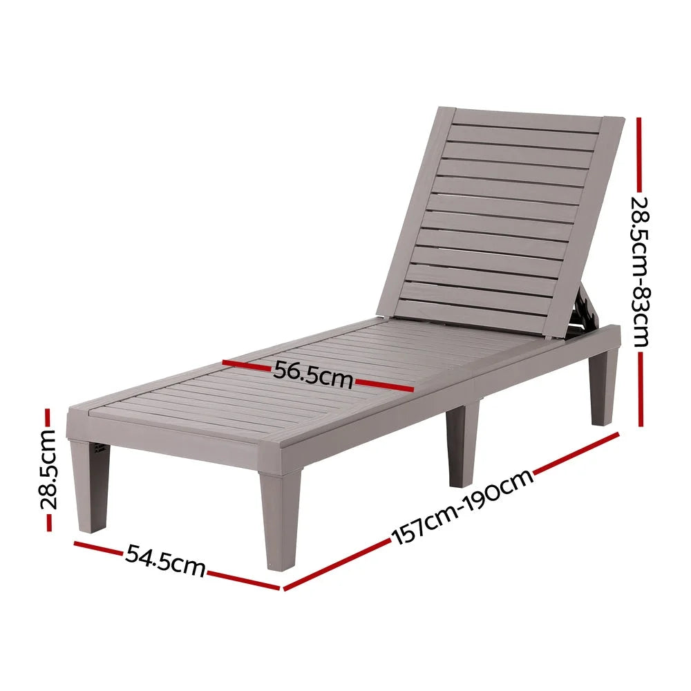 Gardeon Sun Lounge Adjustable Recliner Patio Outdoor