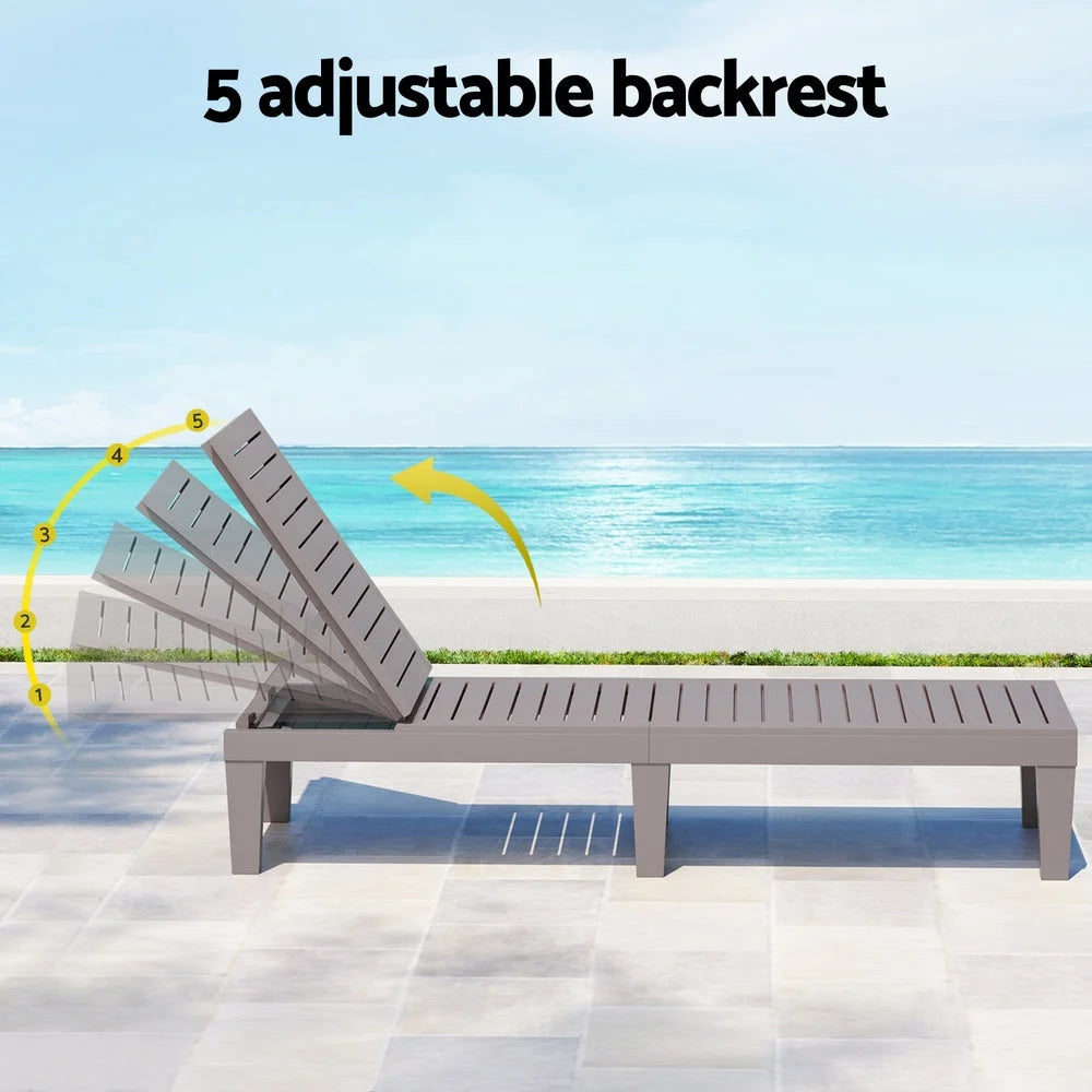 Gardeon Sun Lounge Adjustable Recliner Patio Outdoor