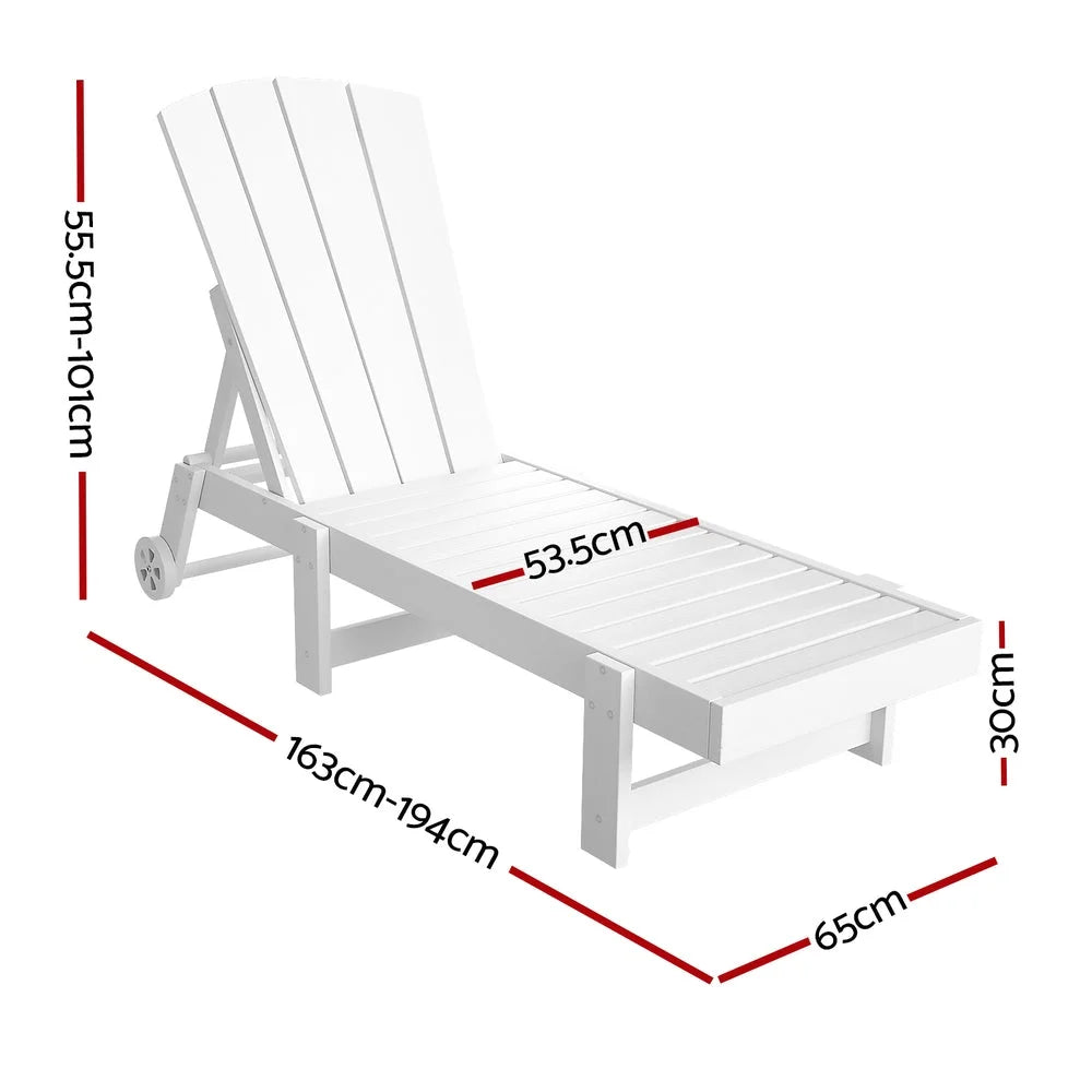 Gardeon Sun Lounge Beach Chair HDPE Adirondack Lounger