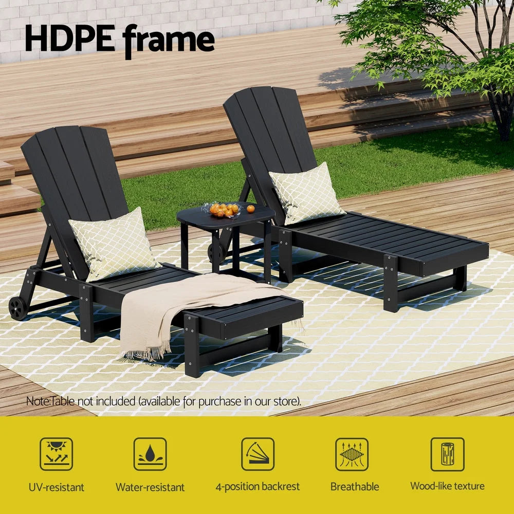Gardeon Sun Lounge Beach Chair HDPE Adirondack Lounger