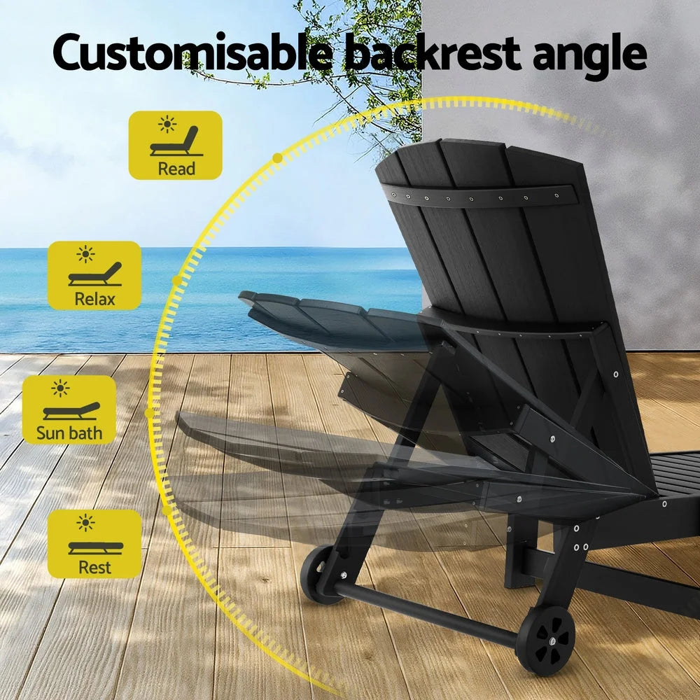 Gardeon Sun Lounge Beach Chair HDPE Adirondack Lounger