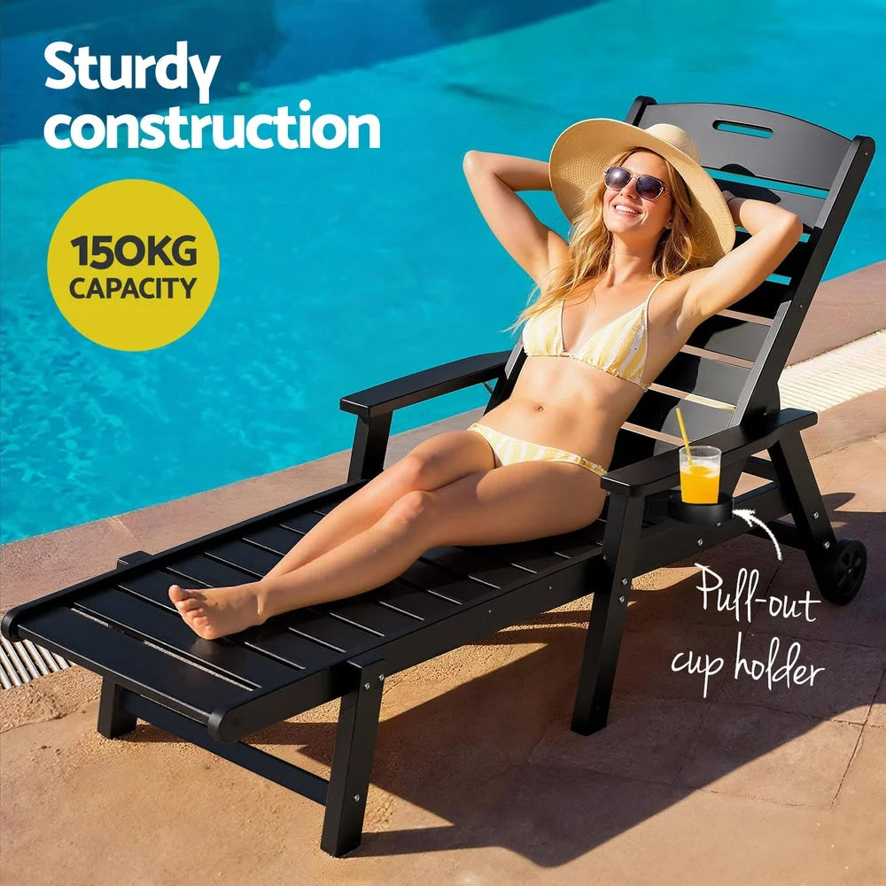 Gardeon Sun Lounge Lounger Beach Chair HDPE Patio Outdoor