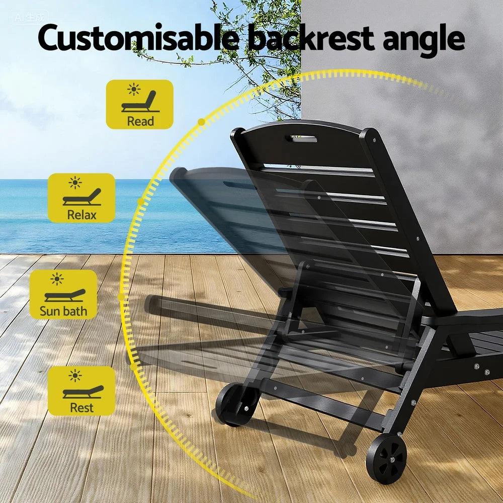 Gardeon Sun Lounge Lounger Beach Chair HDPE Patio Outdoor