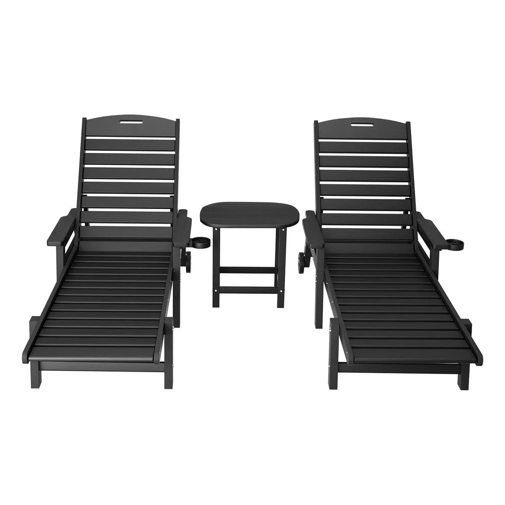 Gardeon Sun Lounge Lounger Beach Chair HDPE Patio Outdoor