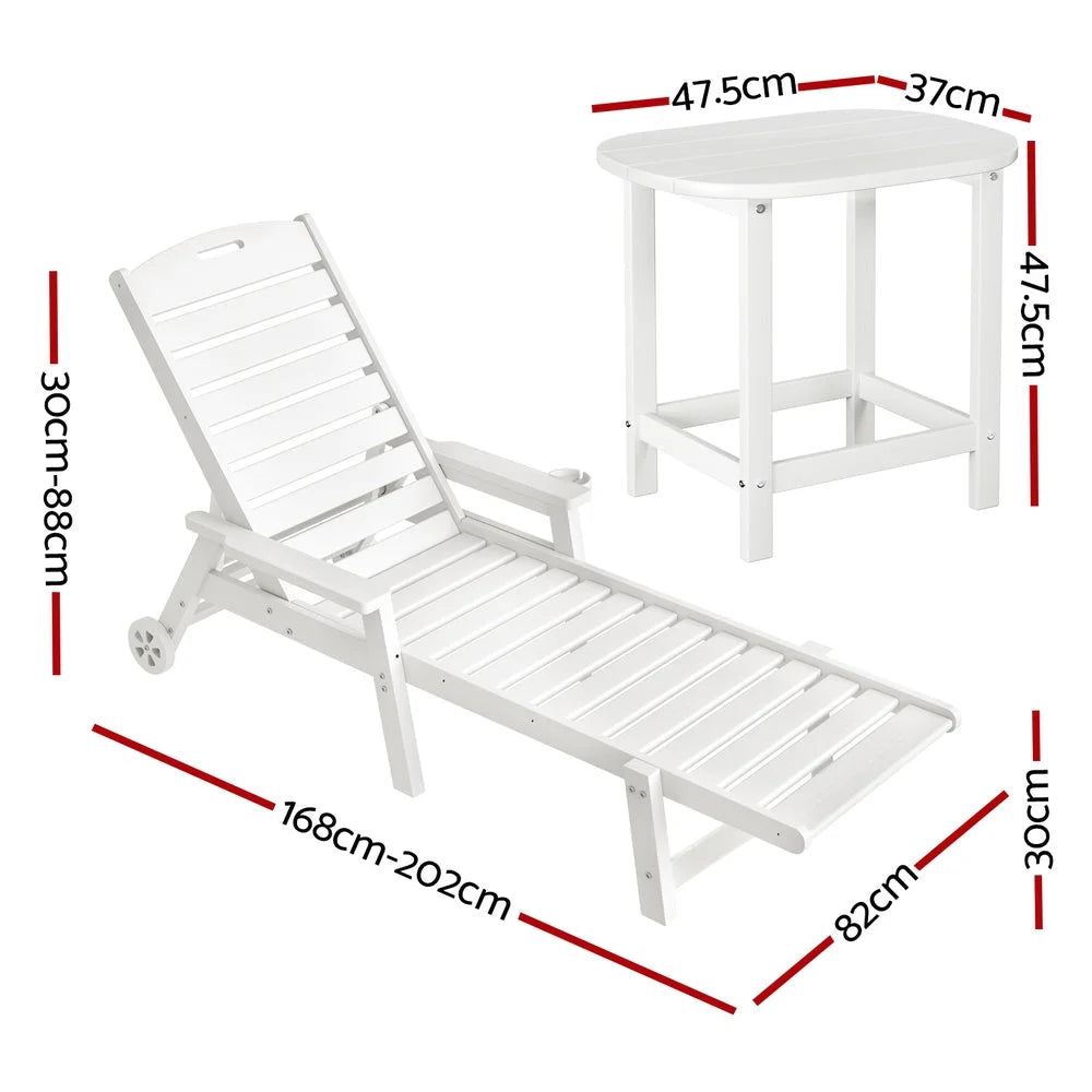 Gardeon Sun Lounge Lounger Beach Chair HDPE Patio Outdoor